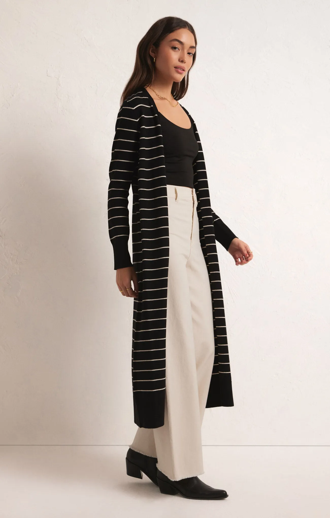 Bellini Stripe Cardigan Black