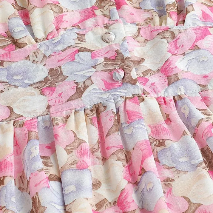 Best Simple Women's Blossom-Pink chiffon maxi dress