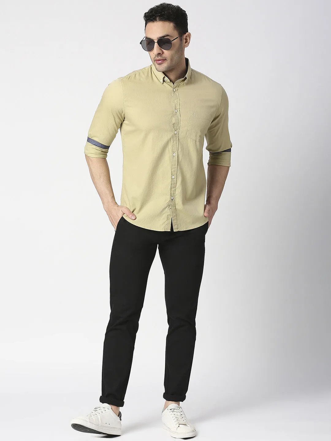 Black Slim Tapered Cotton Trouser