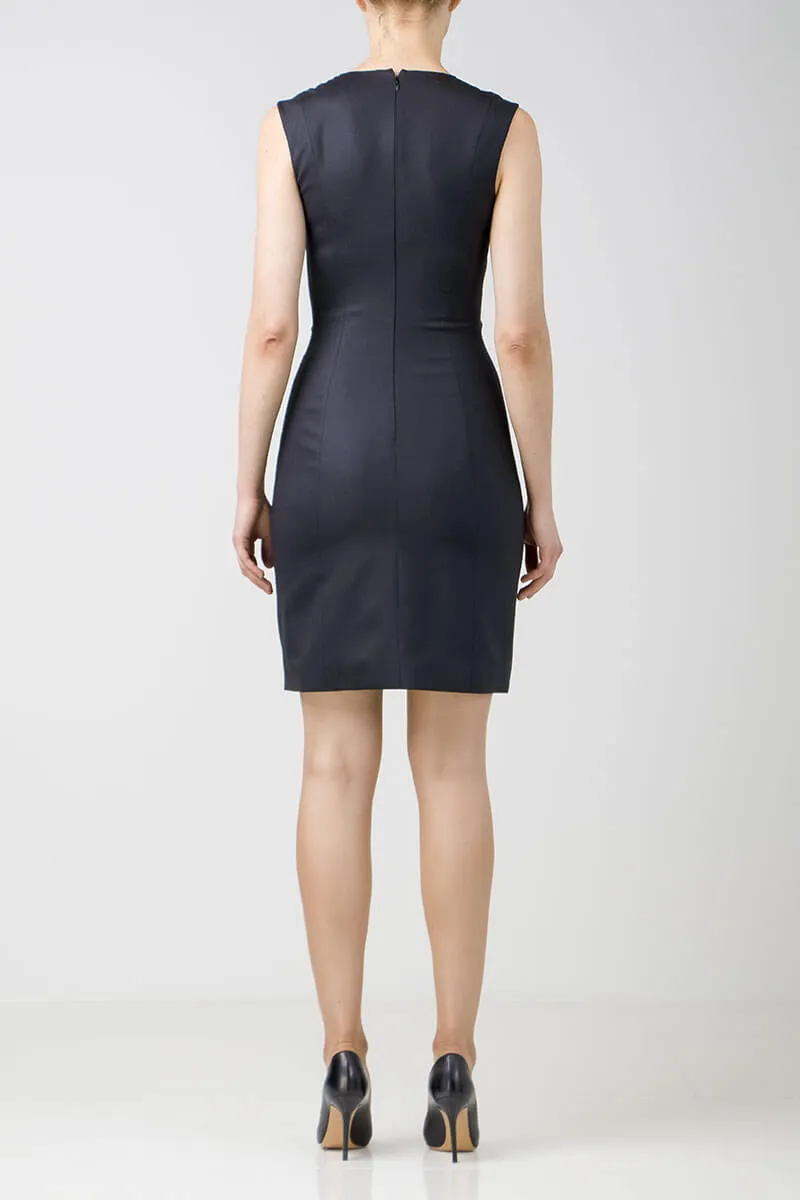 Black stretch-wool dress