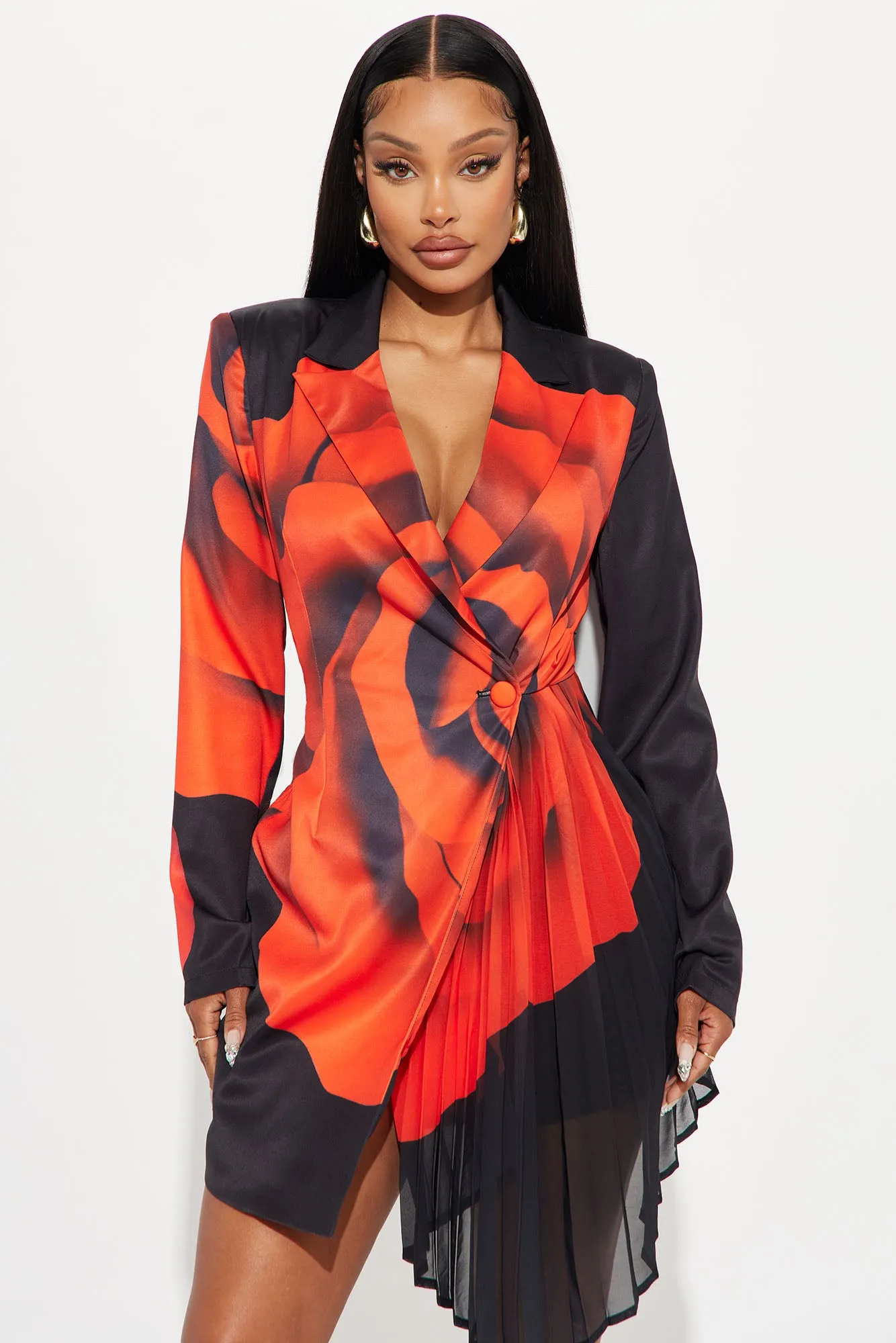 Bloomin' Babe Blazer Mini Dress - Black