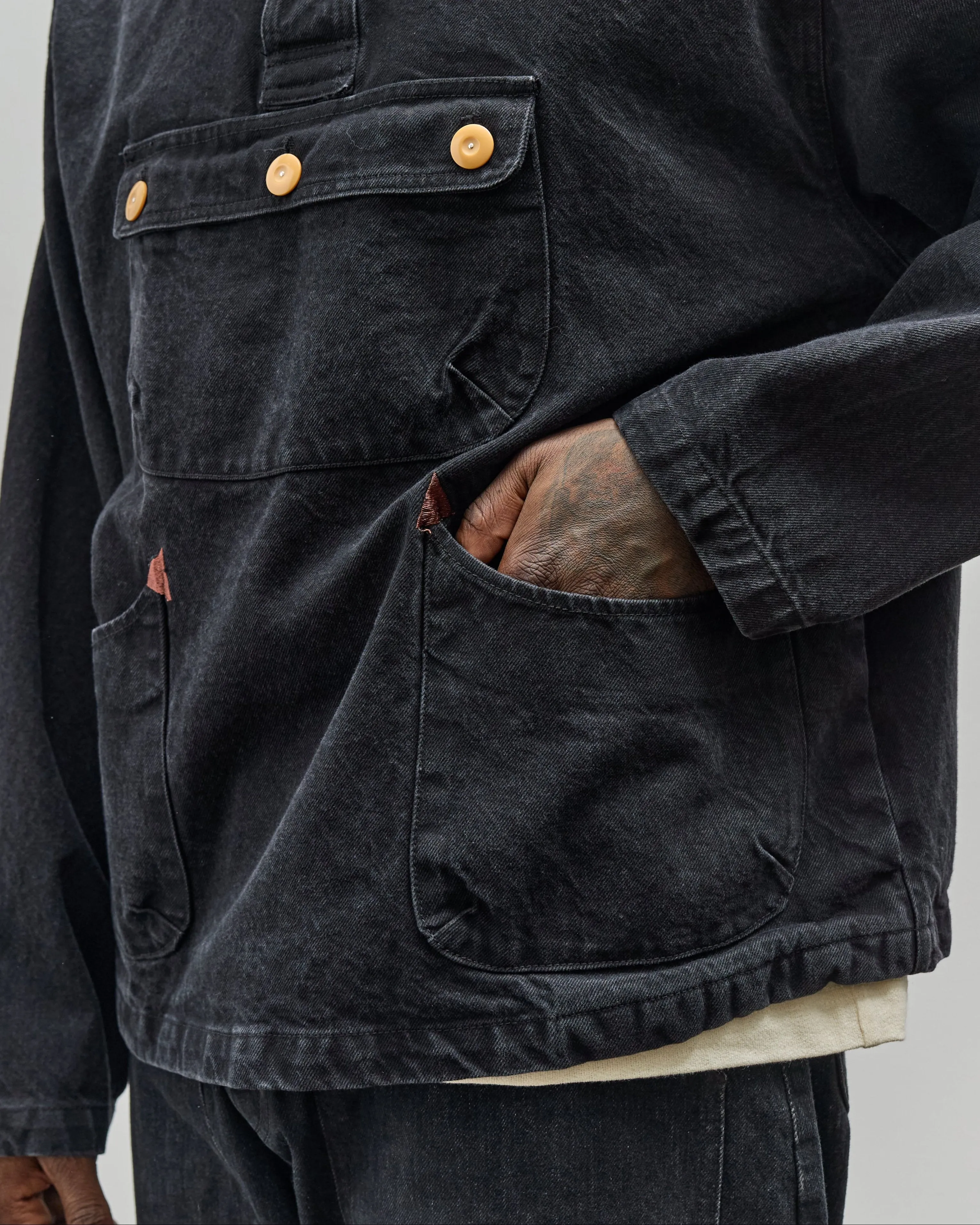 Brain Dead Unisex Denim Smock, Black