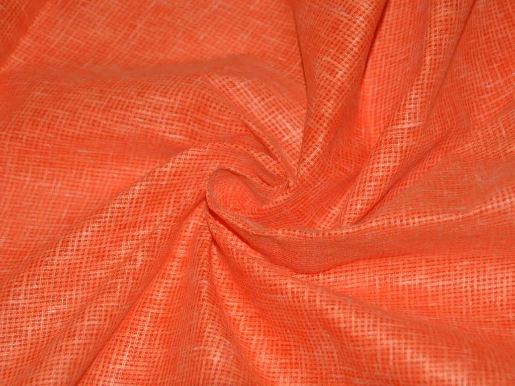 Brick Red Loose Weave Superior Cotton Linen Fabric