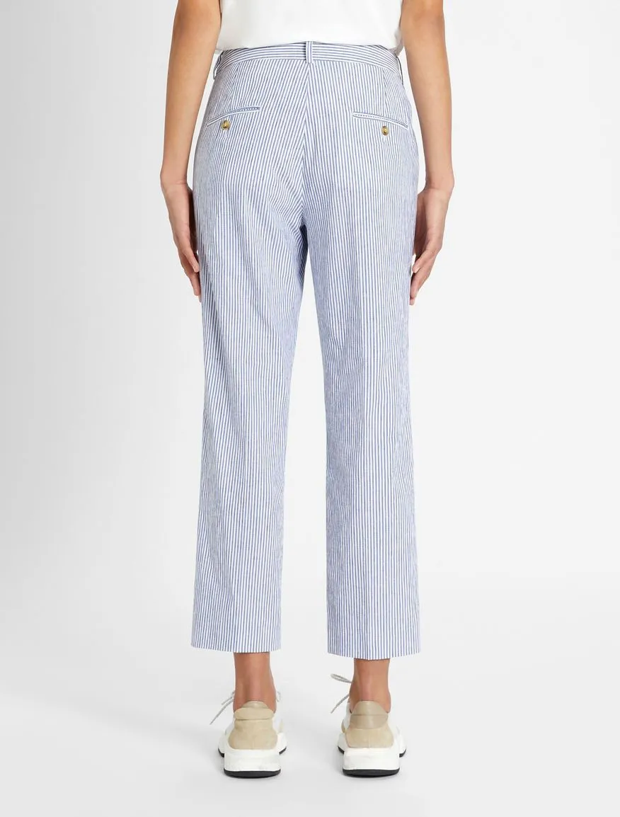 Canasta Seersucker Cropped Pant