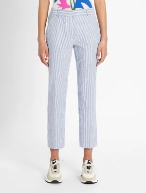Canasta Seersucker Cropped Pant