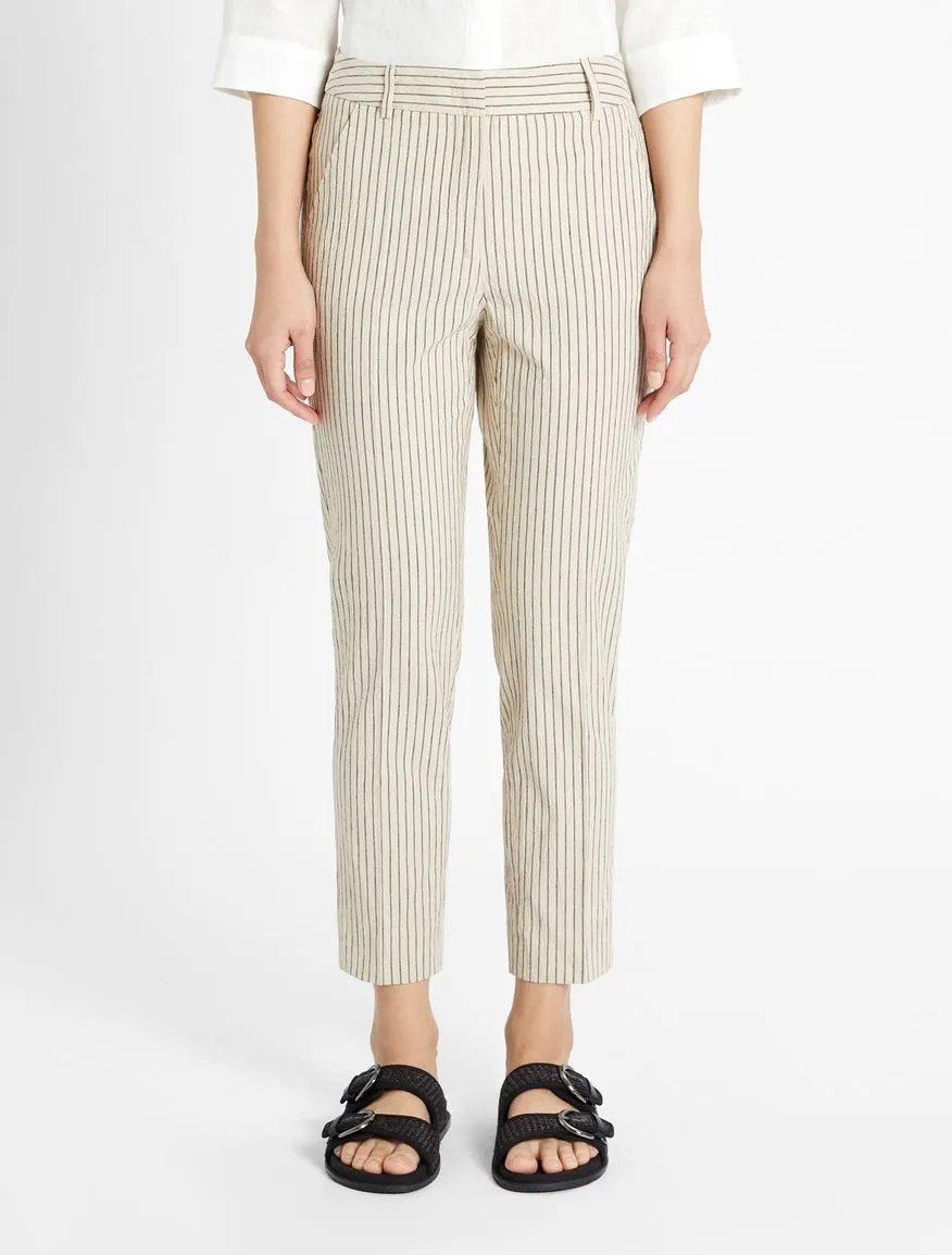 Canasta Seersucker Cropped Pant