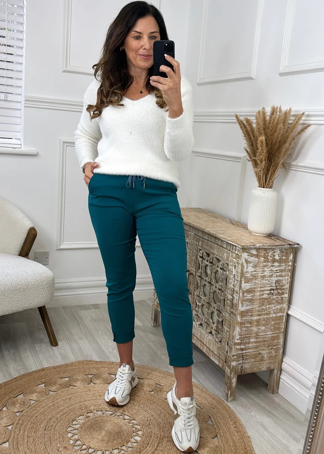 Caroline Teal Chino Joggers