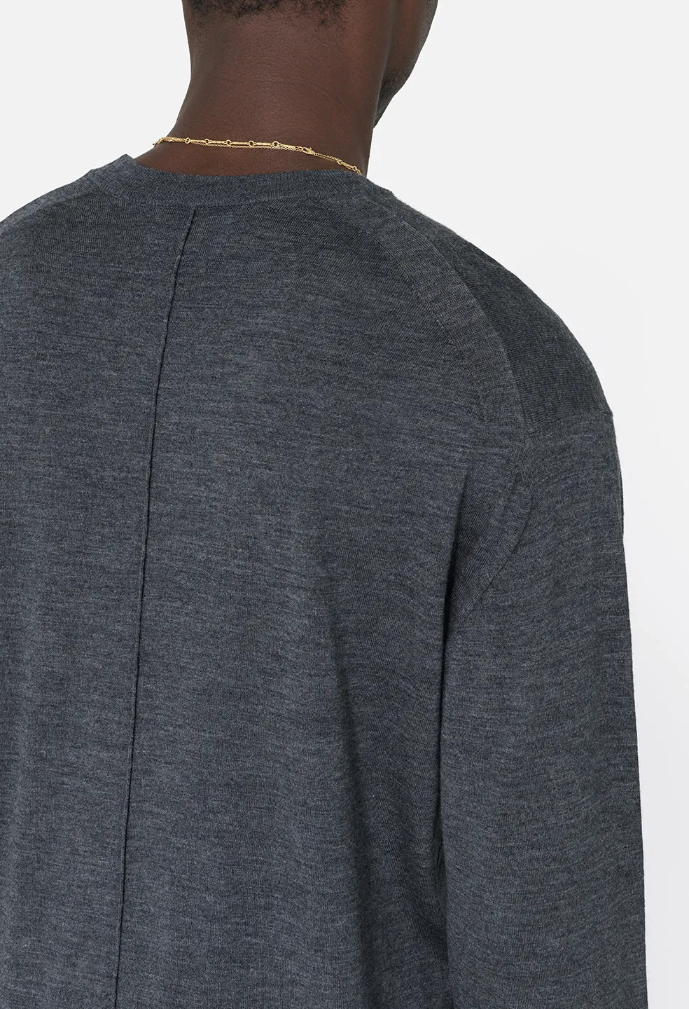 Cashmere Wool Blend Crew / Charcoal