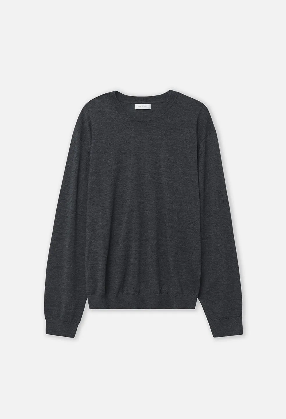 Cashmere Wool Blend Crew / Charcoal