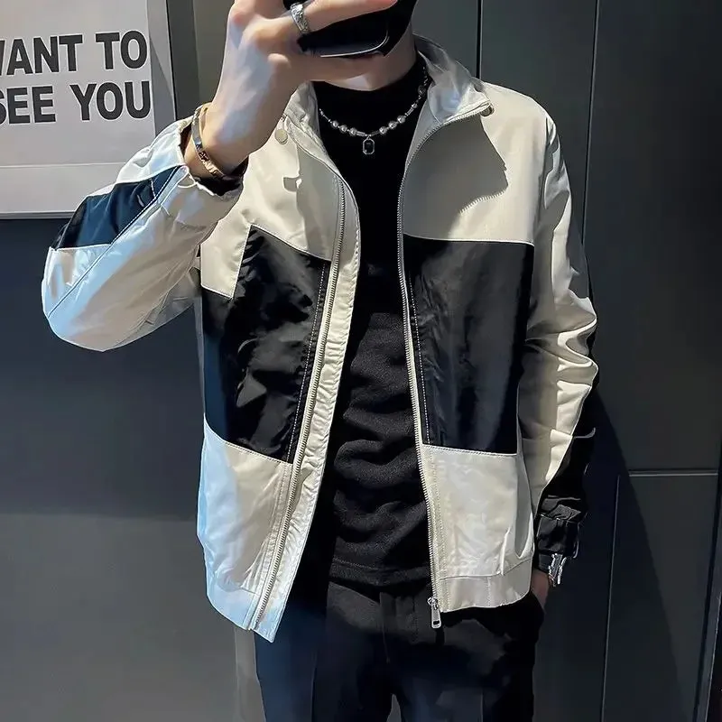 Casual Two Tone Bomber Jacket
