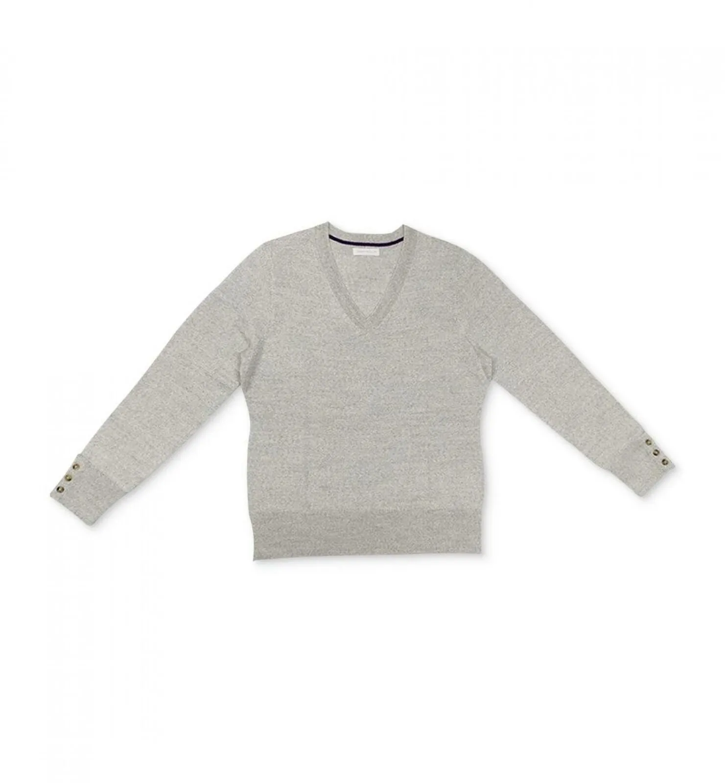 Charter Club Women's Wool Blend V-Neck Button Sleeve Sweater