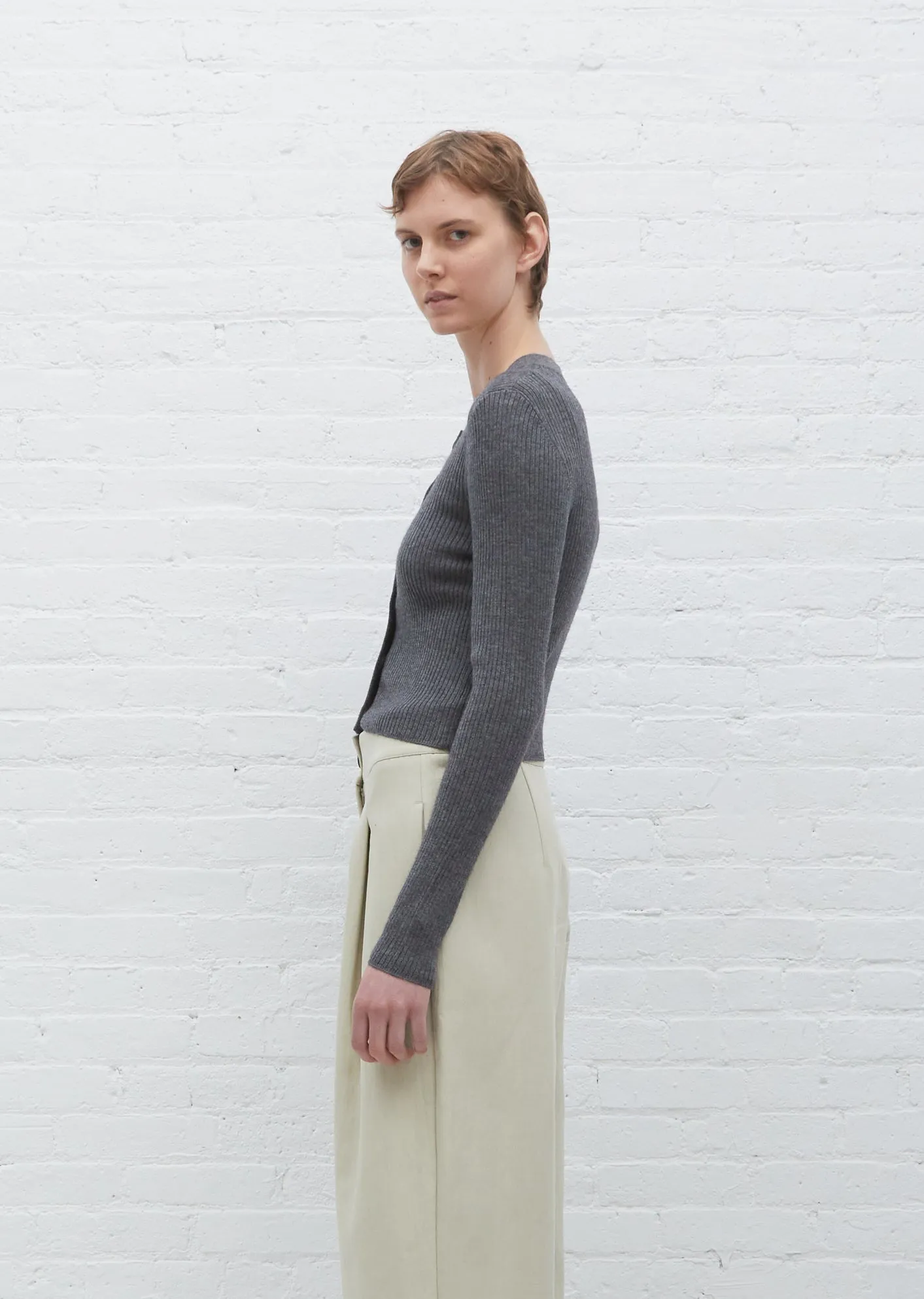 Contoy Cropped Cardigan — Anthracite