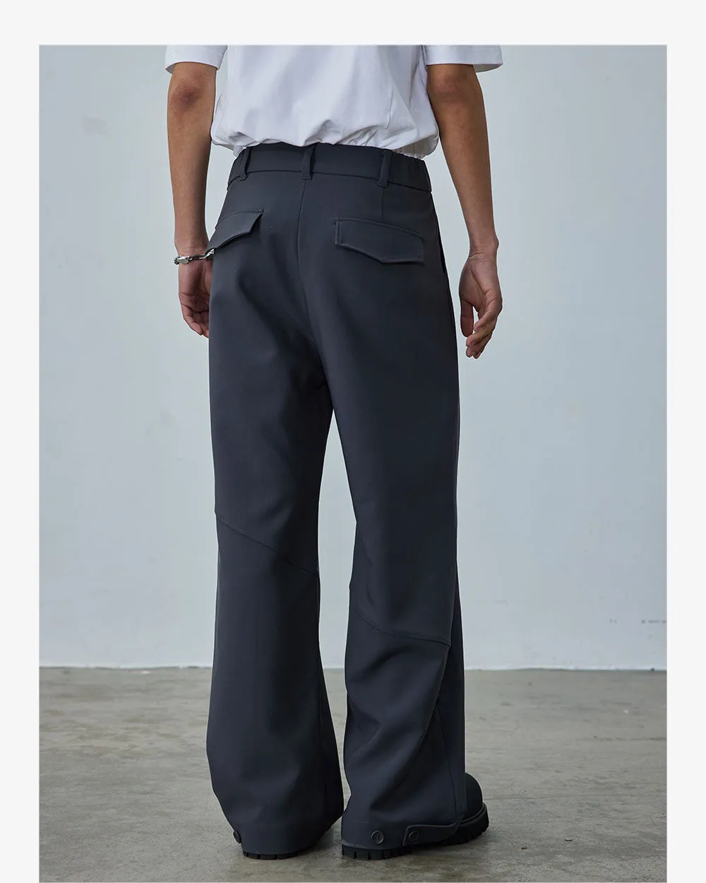 Double-pleated casual pants
