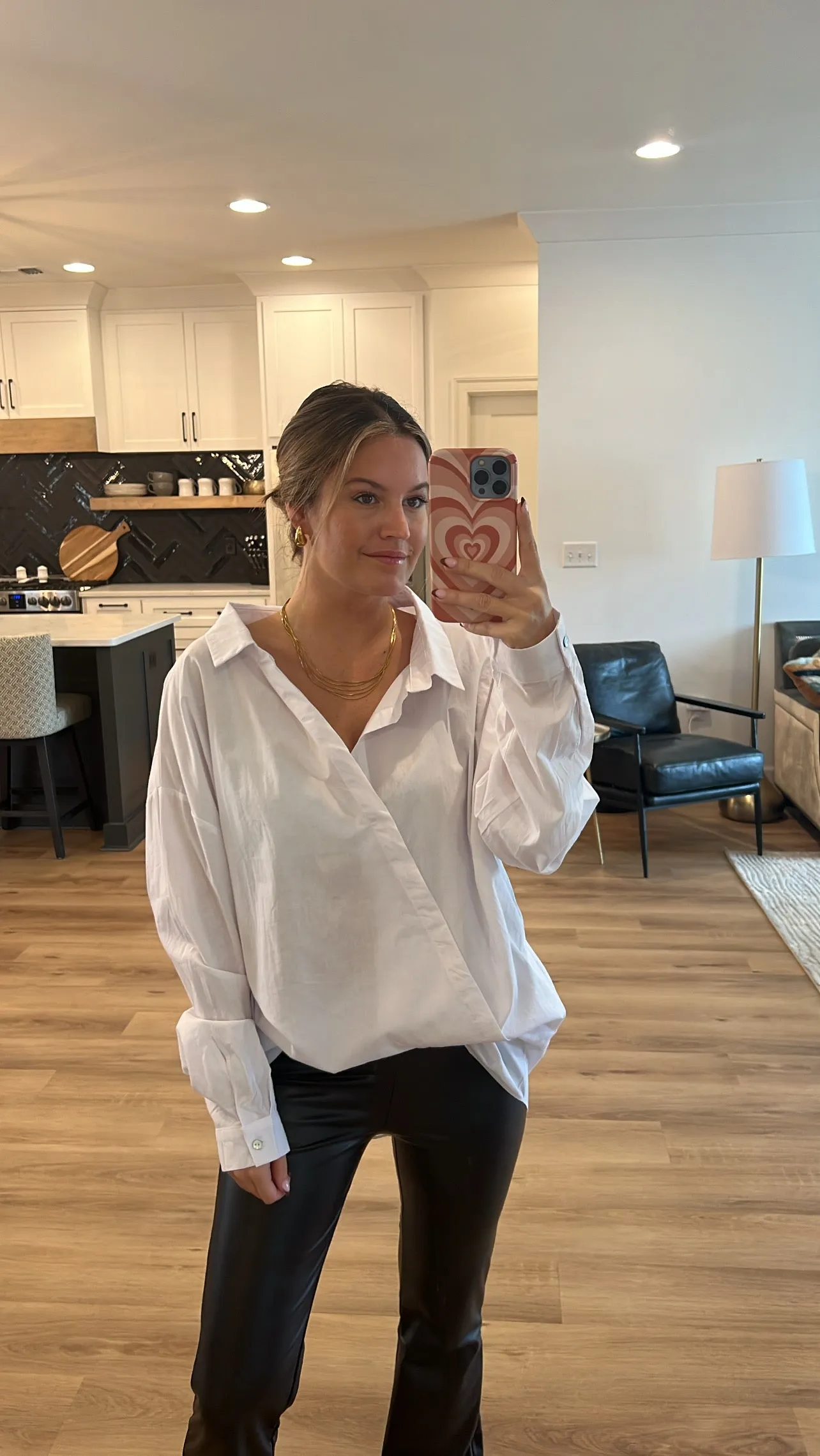 Drop Shoulder Tunic Shirt Dress, White