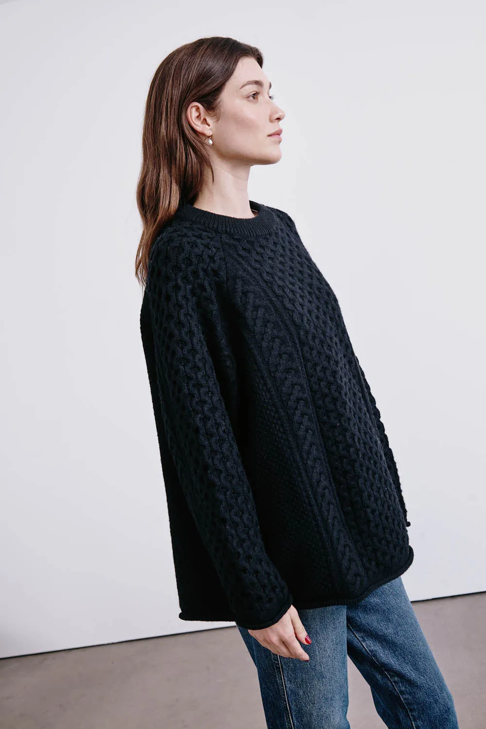 Elin Fisherman Sweater Black