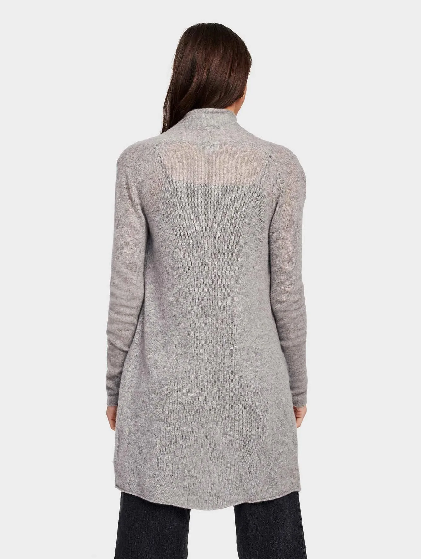 Essential Cashmere Trapeze Cardigan (Heather Grey)