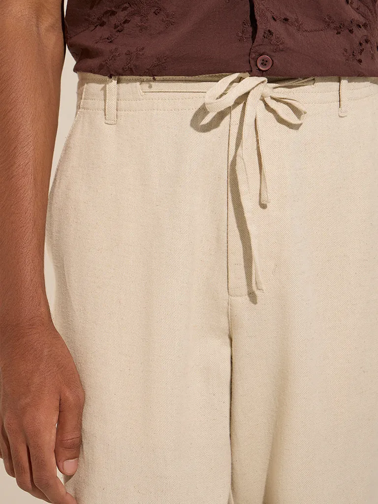 ETA Beige Relaxed-Fit Mid-Rise Cotton-Blend Chinos