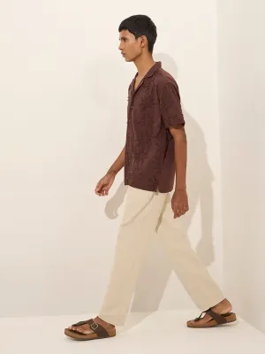 ETA Beige Relaxed-Fit Mid-Rise Cotton-Blend Chinos