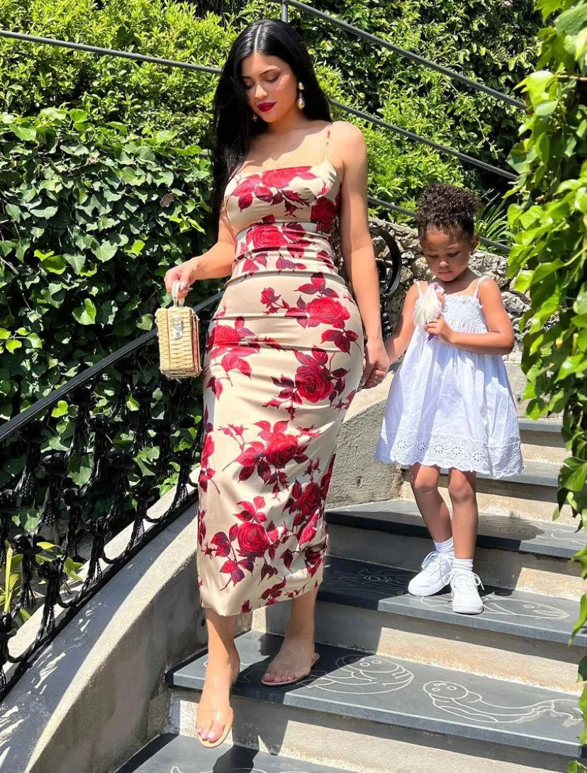 Floral Satin Maxi Dress