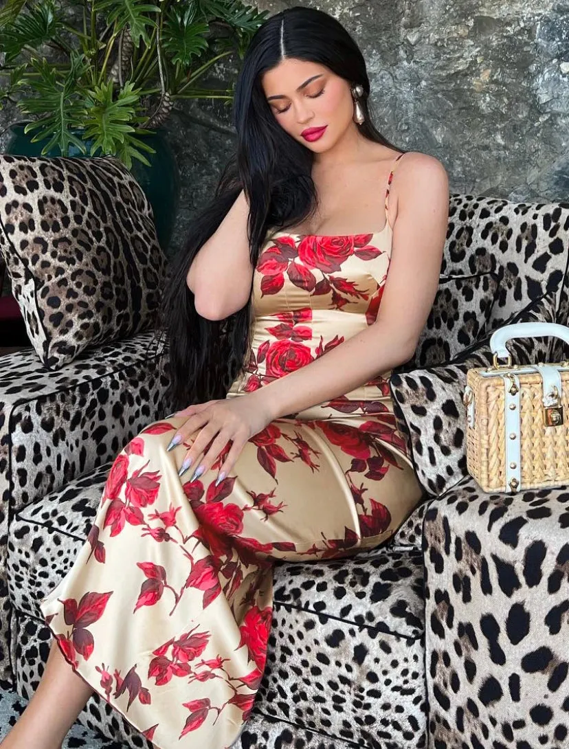 Floral Satin Maxi Dress