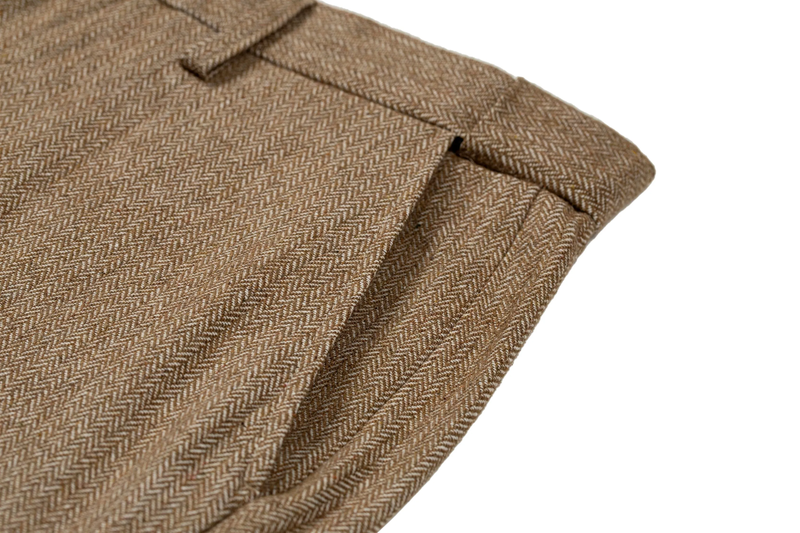 Formal Men's Slim Fit Tweed Suit Pants Flat Trousers