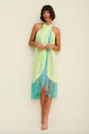 Fringed Crossover Dress