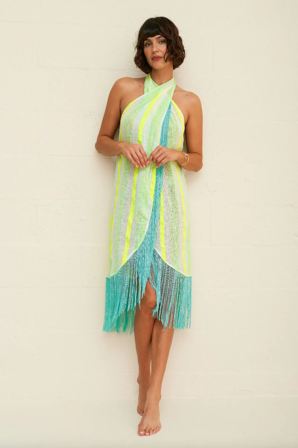 Fringed Crossover Dress