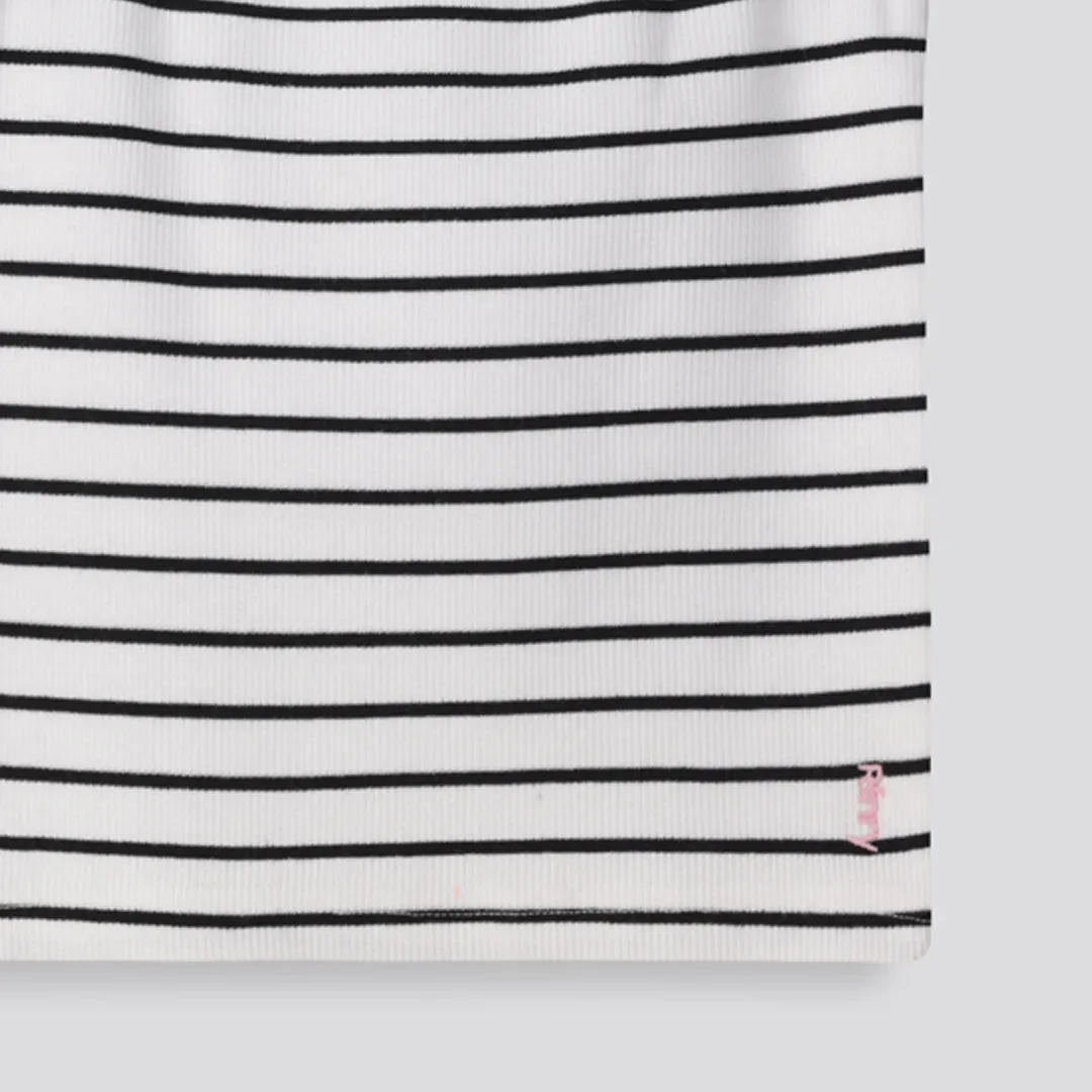 Girls Stripe Ribbed Tank _ 153531 _ Optic White