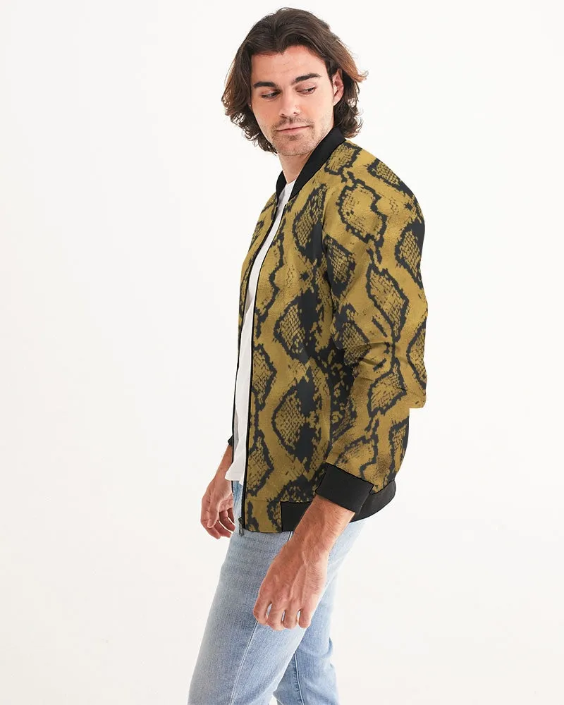 Gold Snakeskin Bomber Jacket
