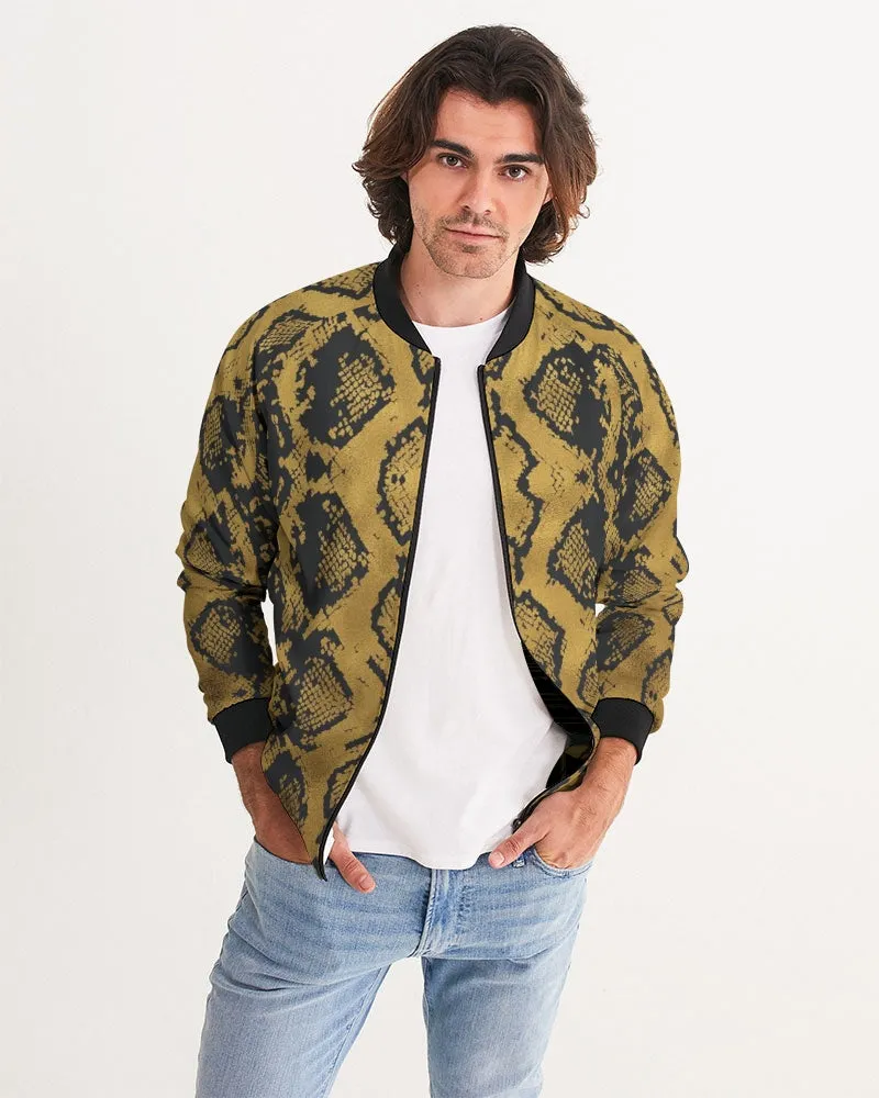 Gold Snakeskin Bomber Jacket