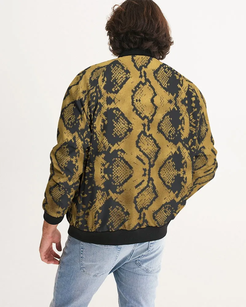 Gold Snakeskin Bomber Jacket