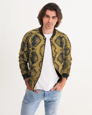 Gold Snakeskin Bomber Jacket