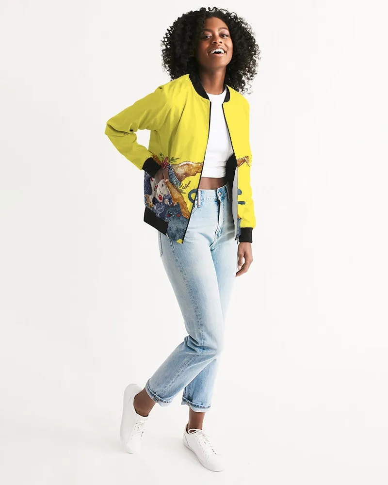 Holiday Yellow Women's Bomber Jacket