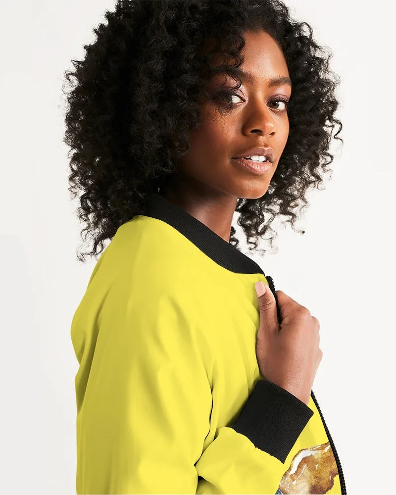 Holiday Yellow Women's Bomber Jacket
