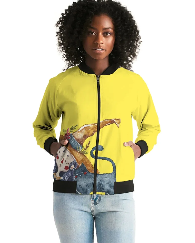 Holiday Yellow Women's Bomber Jacket