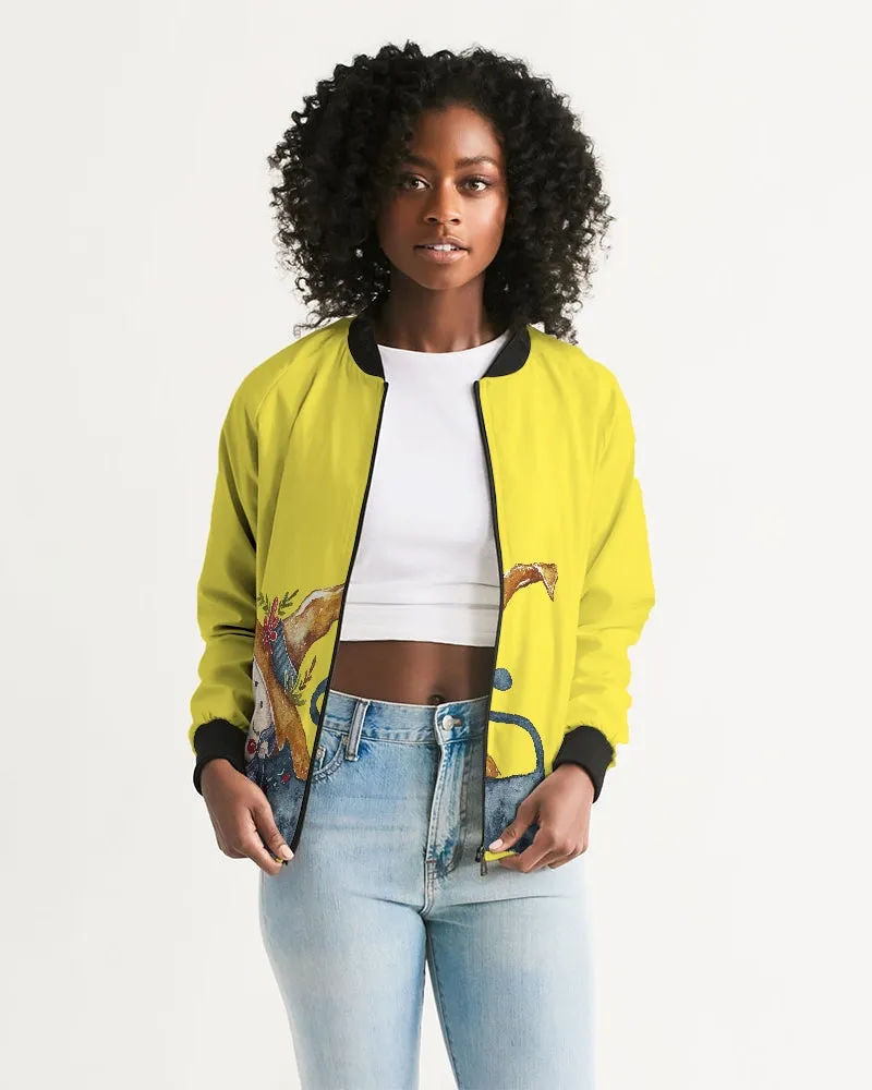 Holiday Yellow Women's Bomber Jacket