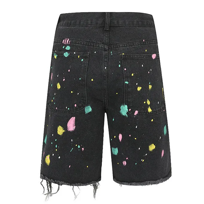 Indie Aesthetic Crochet Flower Denim Shorts
