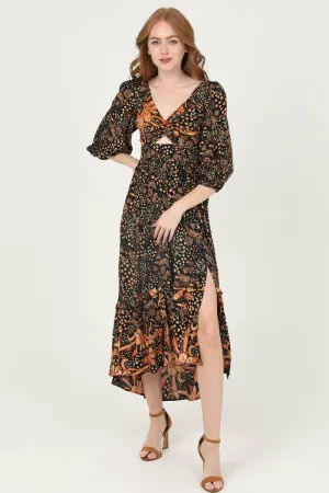 Krystal Front Twist Maxi Dress