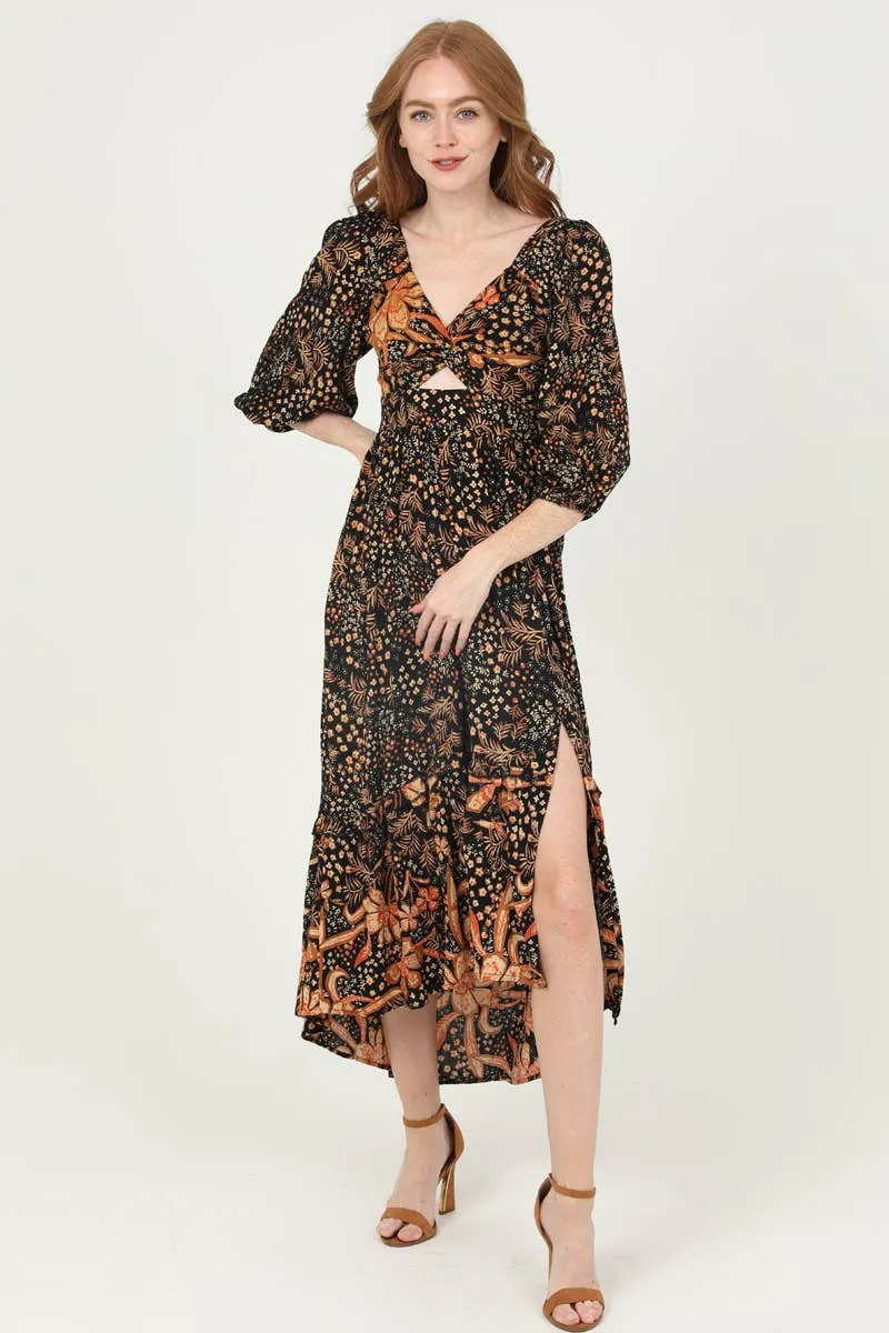 Krystal Front Twist Maxi Dress