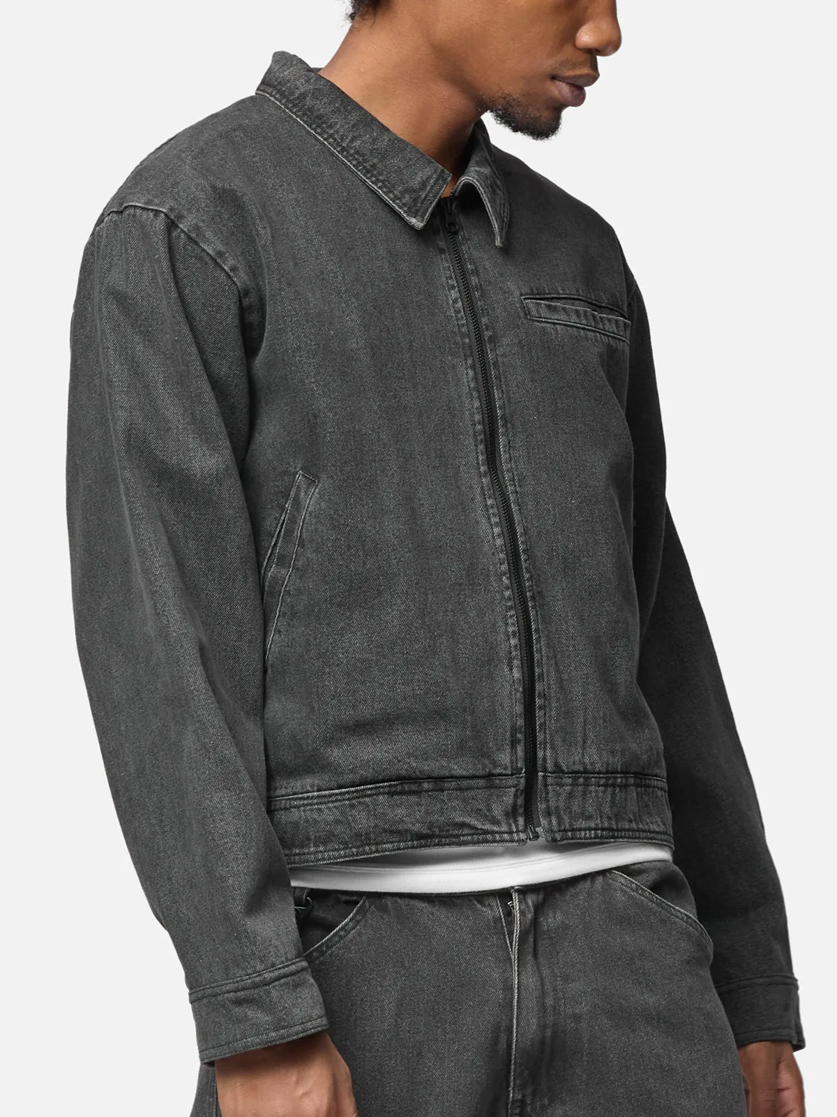 Lightweight Denim Zipper Jacket