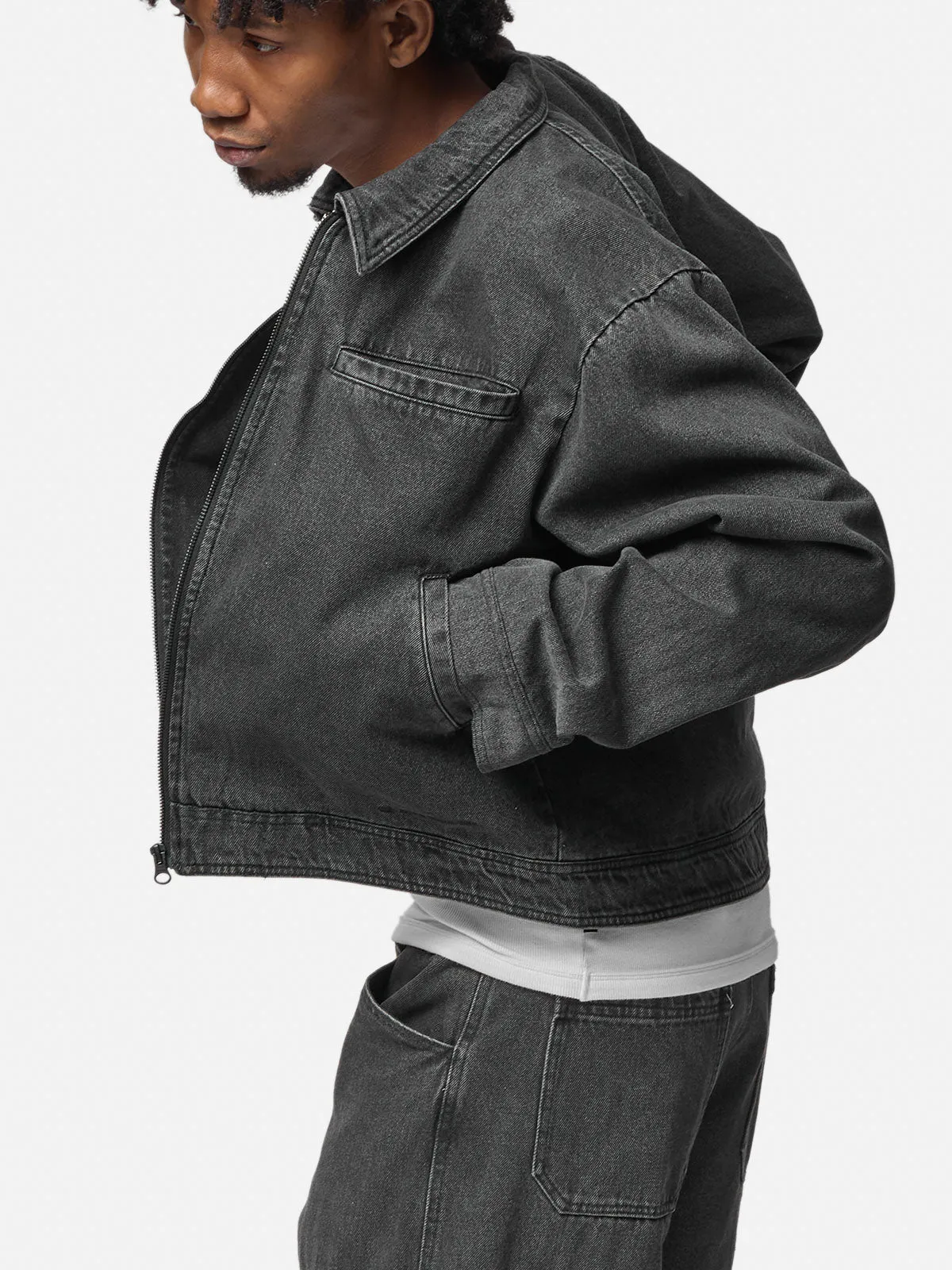 Lightweight Denim Zipper Jacket