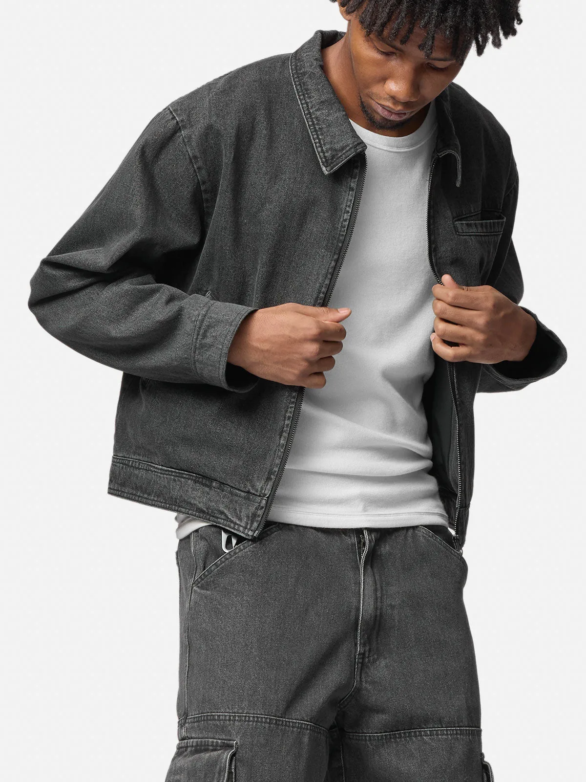 Lightweight Denim Zipper Jacket