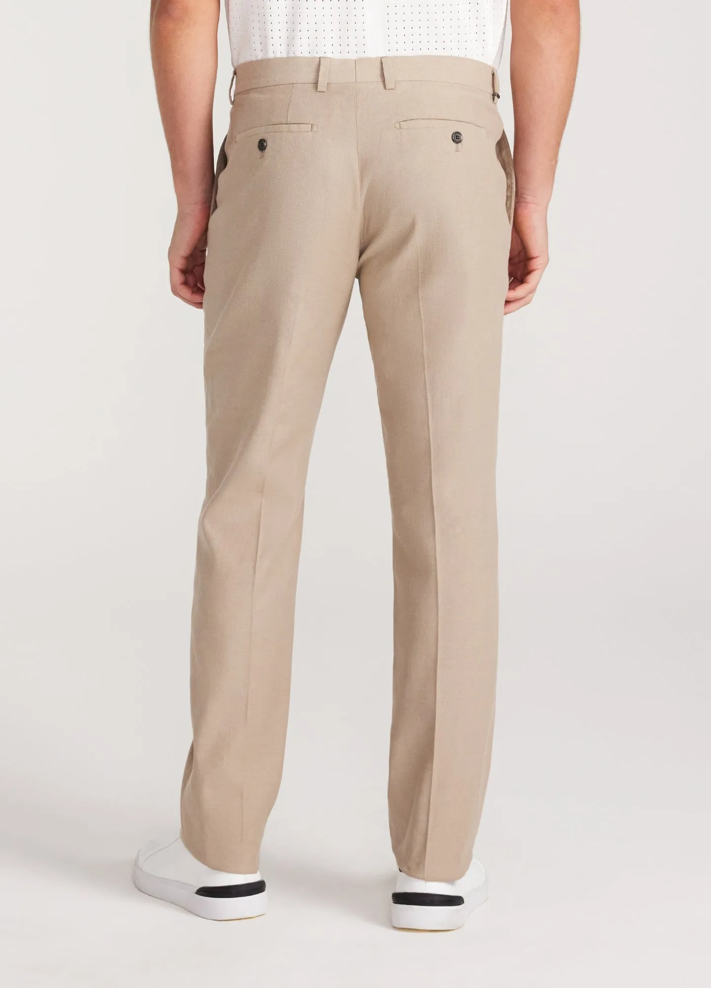 Linen Cotton Crepe Suit Pants Walnut