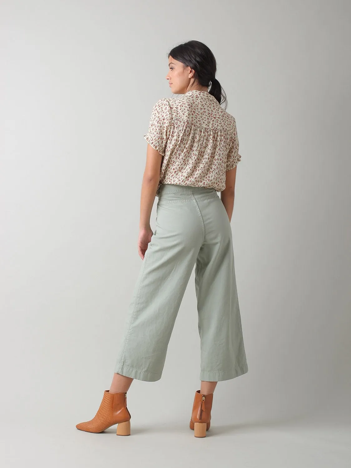 Linen Cotton Crop Trousers