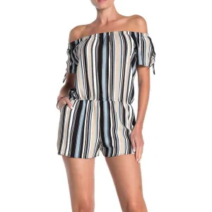 Love...Ady Stripe Tie Sleeve Romper Medium
