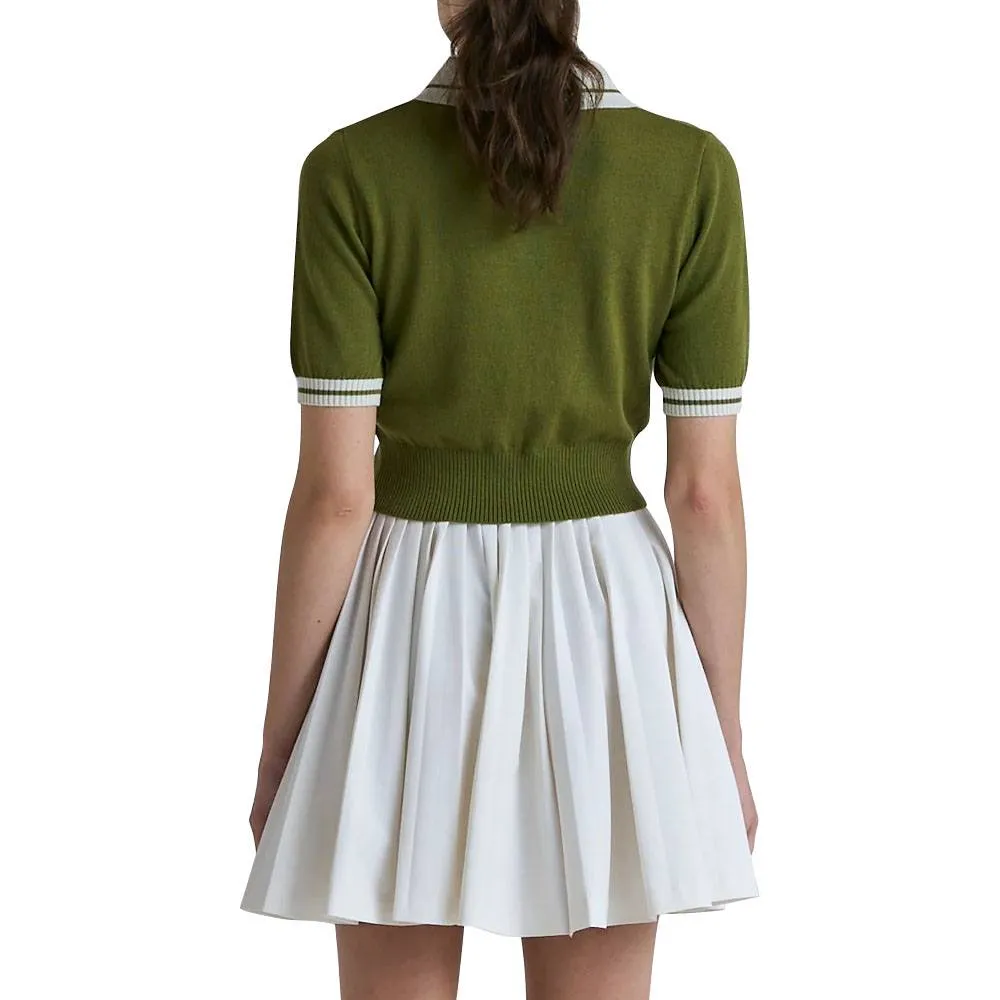 Malbon Mikayla Knit Cropped Golf Shirt 2023 Women