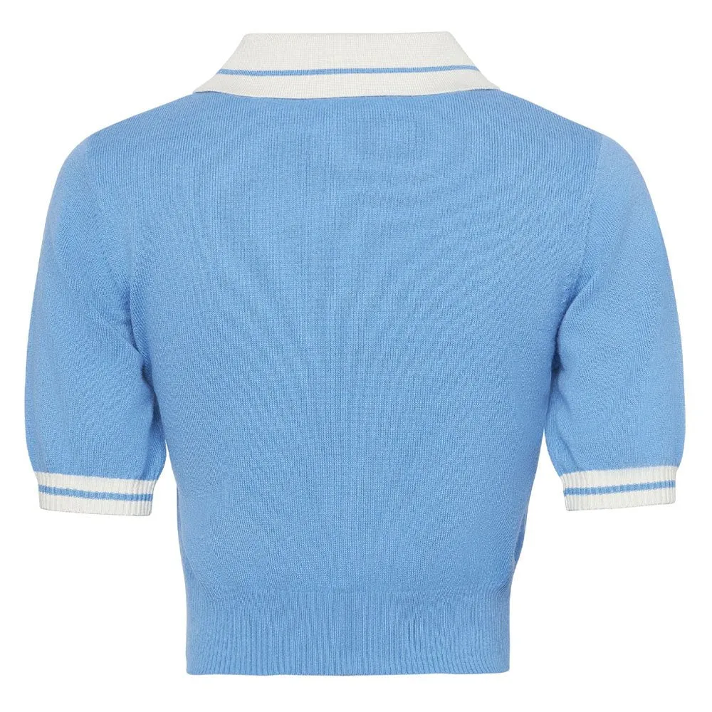 Malbon Mikayla Knit Cropped Golf Shirt 2023 Women