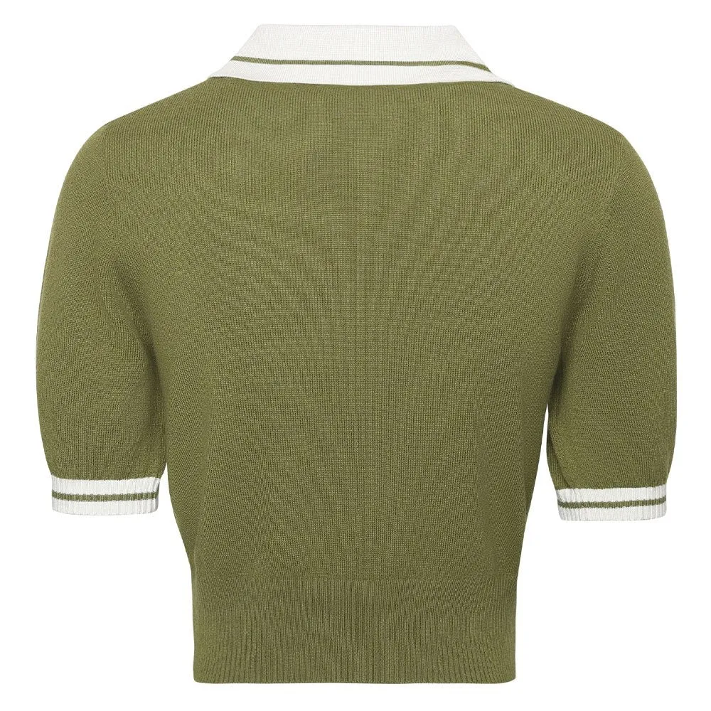 Malbon Mikayla Knit Cropped Golf Shirt 2023 Women