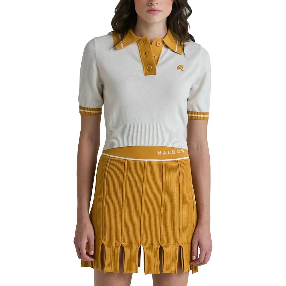 Malbon Mikayla Knit Cropped Golf Shirt 2023 Women