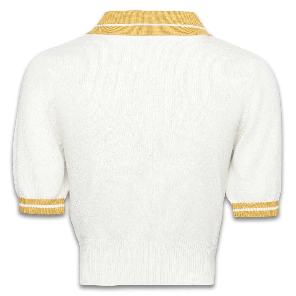 Malbon Mikayla Knit Cropped Golf Shirt 2023 Women